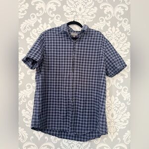 4/$25 • Denver Hayes Modern Fit Checkered Cotton Button Down Shirt